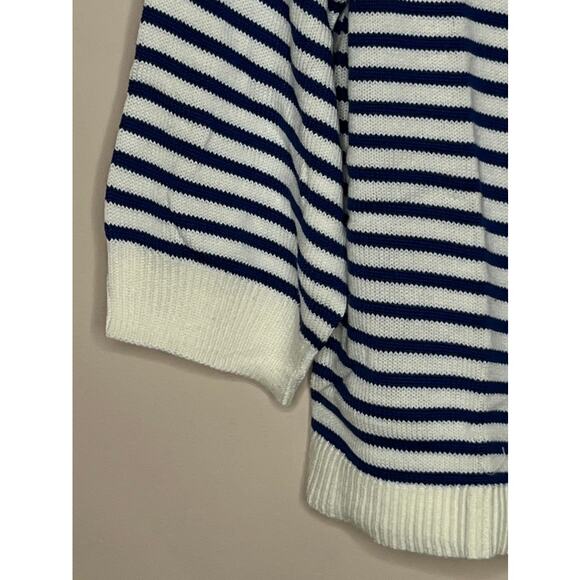 NWT Candace Cameron Bure Soft Boatneck Half Placket Sweater Marina Stripe SIZE S - Picture 4 of 7
